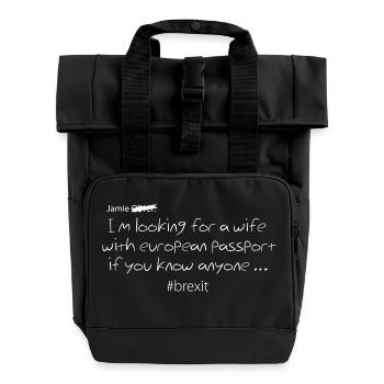 brexit-husband - Roll Top Backpack with Two Handles - black - Front