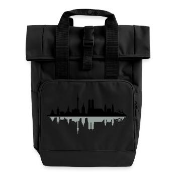 Skyline München Spiegelung - Rolltop Rucksack mit zwei Griffen - Schwarz - Vorne