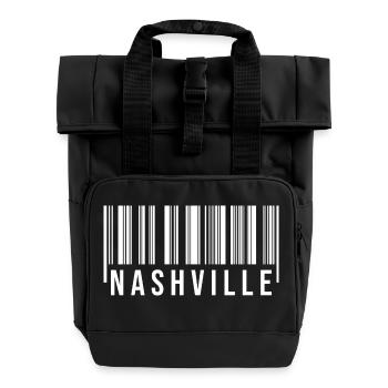 Nashville Barcode - Roll Top Backpack with Two Handles - black - Front