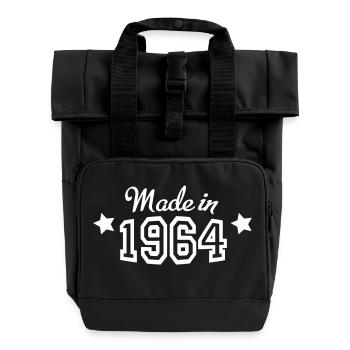 1964 - Rolltop Rucksack mit zwei Griffen - Schwarz - Vorne