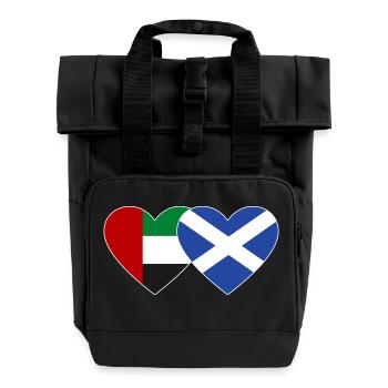 Vereinigte Arabische Emirate Schottland Flagge - Rolltop Rucksack mit zwei Griffen - Schwarz - Vorne