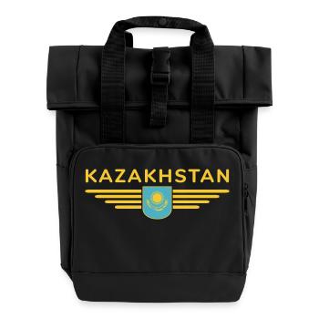 Kazakhstan Design – Steppe et tradition - Sac à dos Roll Top à deux anses - noir - Devant