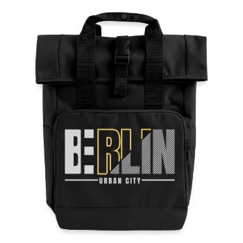 Berlin Urban City Design - Roll Top Backpack with Two Handles - black - Front