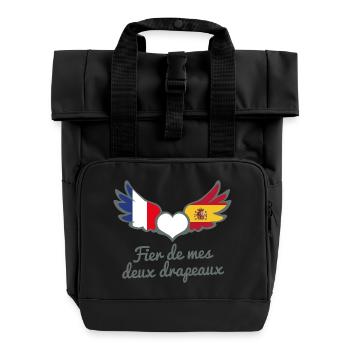Binationalités France Espagne FrancoEspagnol - Sac à dos Roll Top à deux anses - noir - Devant