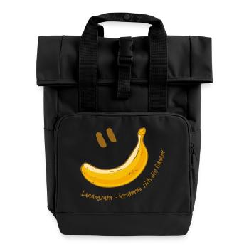 Langsam krümmt sich die Banane - Rolltop Rucksack mit zwei Griffen - Schwarz - Vorne