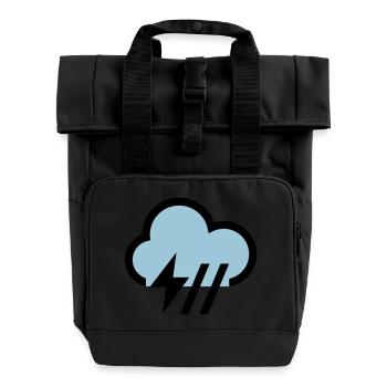 Unwetter, Gewitterwolke Symbol, Icon - Rolltop Rucksack mit zwei Griffen - Schwarz - Vorne