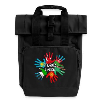 Turkic Union - Rolltop Rucksack mit zwei Griffen - Schwarz - Vorne