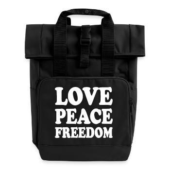 Love peace freedom - Sac à dos Roll Top à deux anses - noir - Devant