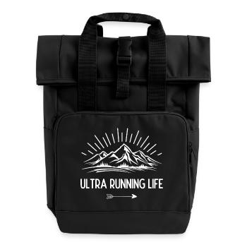 Ultra-Laufleben - Rolltop Rucksack mit zwei Griffen - Schwarz - Vorne