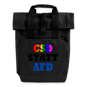 Csd statt afd - Rolltop Rucksack mit zwei Griffen - Schwarz - Vorne