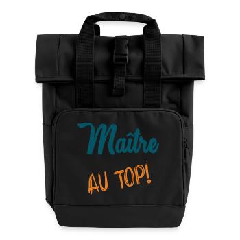 MASTER - Roll Top Backpack with Two Handles - black - Front