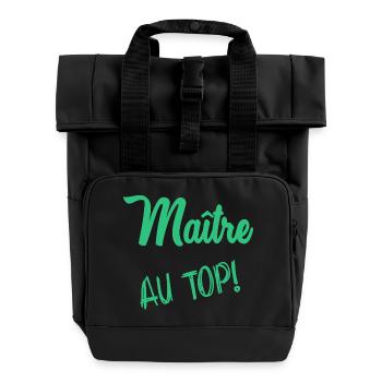 MASTER - Roll Top Backpack with Two Handles - black - Front