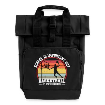 Basket-ball Vintage Slogan Drôle - Sac à dos Roll Top à deux anses - noir - Devant