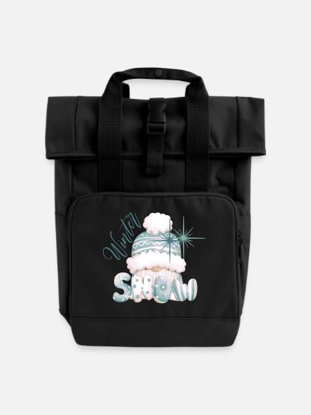 Weihnachts style - Rolltop Rucksack mit zwei Griffen - Schwarz