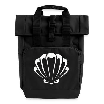 shell - Roll Top Backpack with Two Handles - black - Front