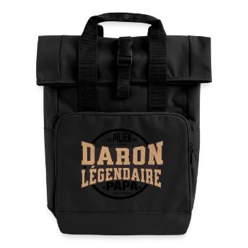 Die "Legendäre Säule Daron: Familie" - Rolltop Rucksack mit zwei Griffen - Schwarz - Vorne
