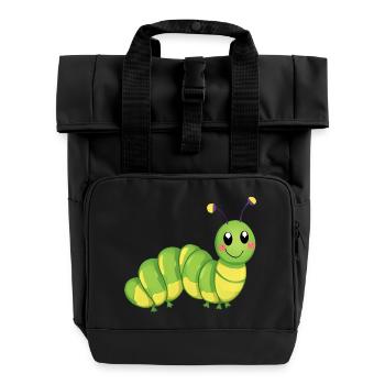Smiling Caterpillar - Roll Top Backpack with Two Handles - black - Front