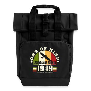 Legend Born 1949 anniversaire 75 ans - Sac à dos Roll Top à deux anses - noir - Devant