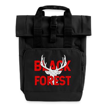 Black Forest for Black Shirts - Rolltop Rucksack mit zwei Griffen - Schwarz - Vorne