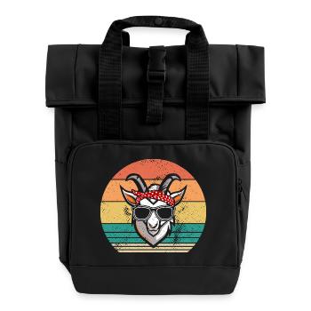 Goats - Roll Top Backpack with Two Handles - black - Front