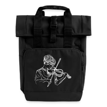 Geiger Boy Sketch - Roll Top Backpack with Two Handles - black - Front