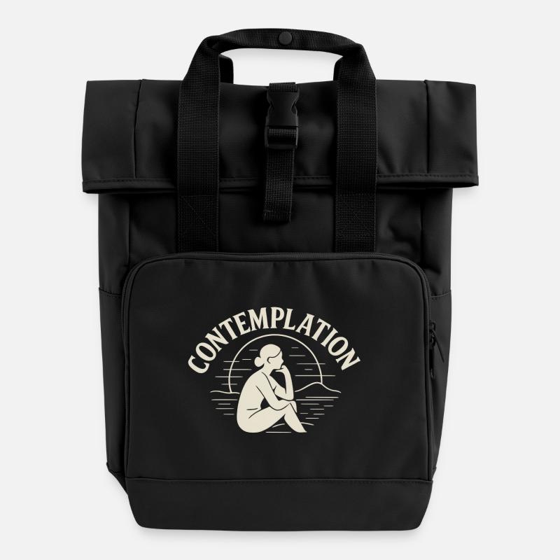 ''CONTEMPLATION'' Design - Sac à dos Roll Top à deux anses - noir