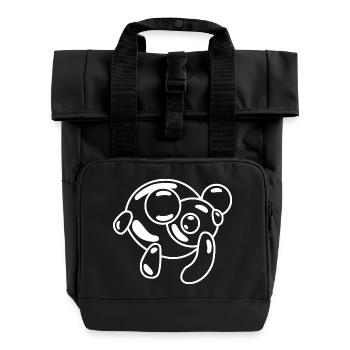 Bulles de savon éléphant – motif jungle ludique - Sac à dos Roll Top à deux anses - noir - Devant