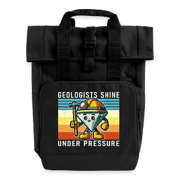 Géologues sous pression Diamant cartoon - Sac à dos Roll Top à deux anses - noir - Devant