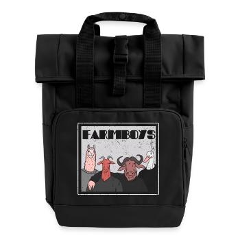 Farmboys - für Farmer, Bauern und Tierfans - Rolltop Rucksack mit zwei Griffen - Schwarz - Vorne