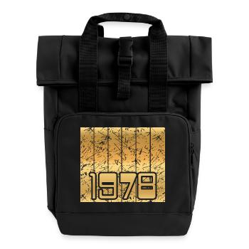 1978 - Roll Top Backpack with Two Handles - black - Front