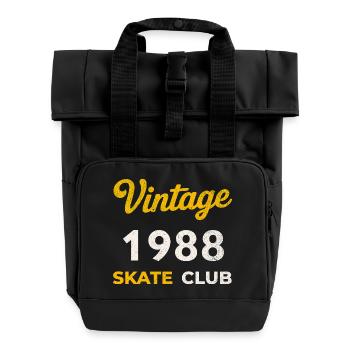 Vintage 1988 Skate Club Retro Geburtsjahr Geschenk - Rolltop Rucksack mit zwei Griffen - Schwarz - Vorne