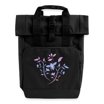 Spring - Roll Top Backpack with Two Handles - black - Front