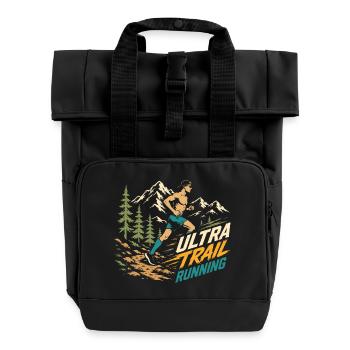 Ultra-Trailrunning - Rolltop Rucksack mit zwei Griffen - Schwarz - Vorne