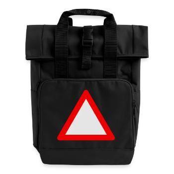 Blank Warning Triangle - Roll Top Backpack with Two Handles - black - Front