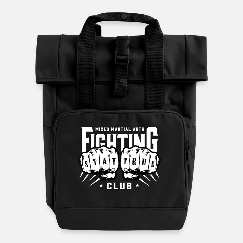 Combattimento misto - Zaino con apertura rolltop e due maniglie - nero