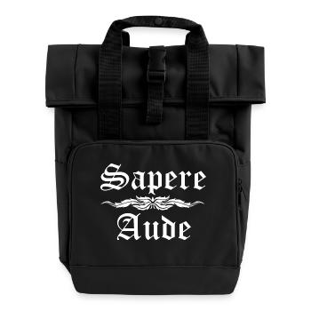 Sapere Aude - lateinisches Sprichwort - Rolltop Rucksack mit zwei Griffen - Schwarz - Vorne