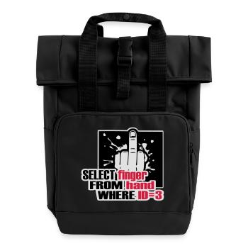 SELECT finger FROM hand - Rolltop Rucksack mit zwei Griffen - Schwarz - Vorne