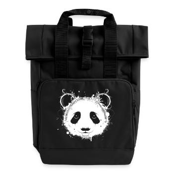 Tête de panda géant - Sac à dos Roll Top à deux anses - noir - Devant
