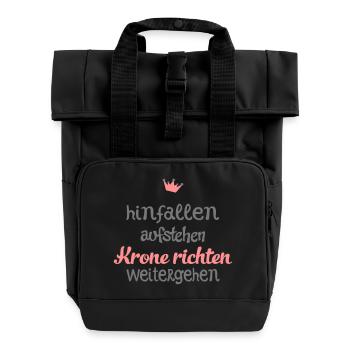 witzige Sprüche - Rolltop Rucksack mit zwei Griffen - Schwarz - Vorne
