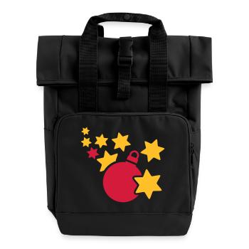 Weihnachten - Rolltop Rucksack mit zwei Griffen - Schwarz - Vorne