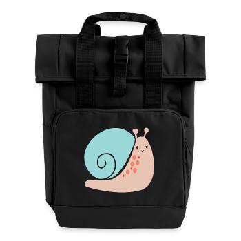 slug - Roll Top Backpack with Two Handles - black - Front