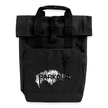 Parkour Ninja - black-white - Rolltop Rucksack mit zwei Griffen - Schwarz - Vorne