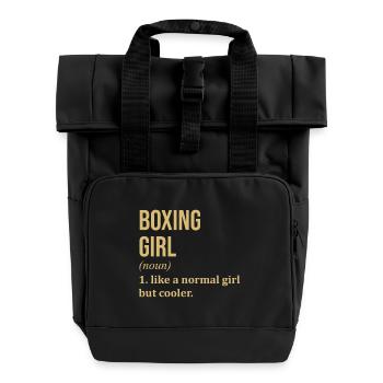 Boxing - Roll Top Backpack with Two Handles - black - Front