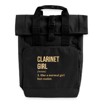 Clarinet - Roll Top Backpack with Two Handles - black - Front