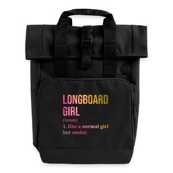 Longboarder - Rolltop Rucksack mit zwei Griffen - Schwarz - Vorne