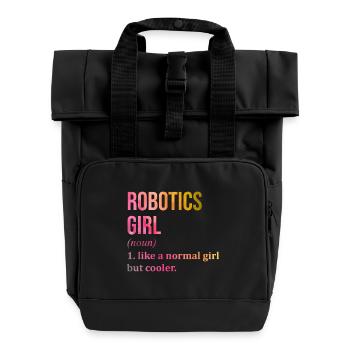 Robot - Roll Top Backpack with Two Handles - black - Front