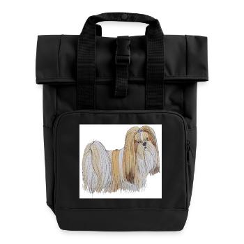 Lhasa Apso Sticks - Rolltop Rucksack mit zwei Griffen - Schwarz - Vorne