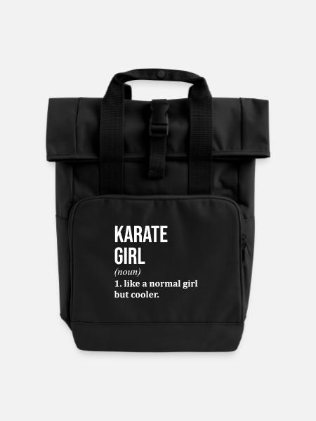 Karate Karate Karate - Rolltop Rucksack mit zwei Griffen - Schwarz
