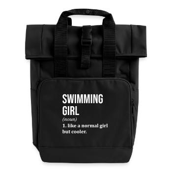 Schwimmen - Rolltop Rucksack mit zwei Griffen - Schwarz - Vorne