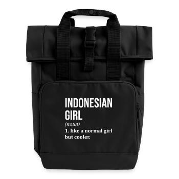 Indonesien - Rolltop Rucksack mit zwei Griffen - Schwarz - Vorne